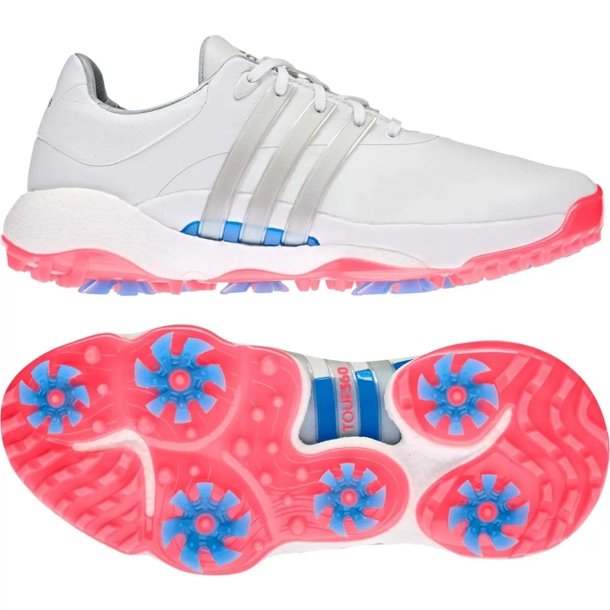 Adidas Women's 2022 Tour360 Infinity Golf Shoe - White/Turbo 3 Adidas Women's 2022 Tour360 Infinity Golf Shoe - White/Turbo