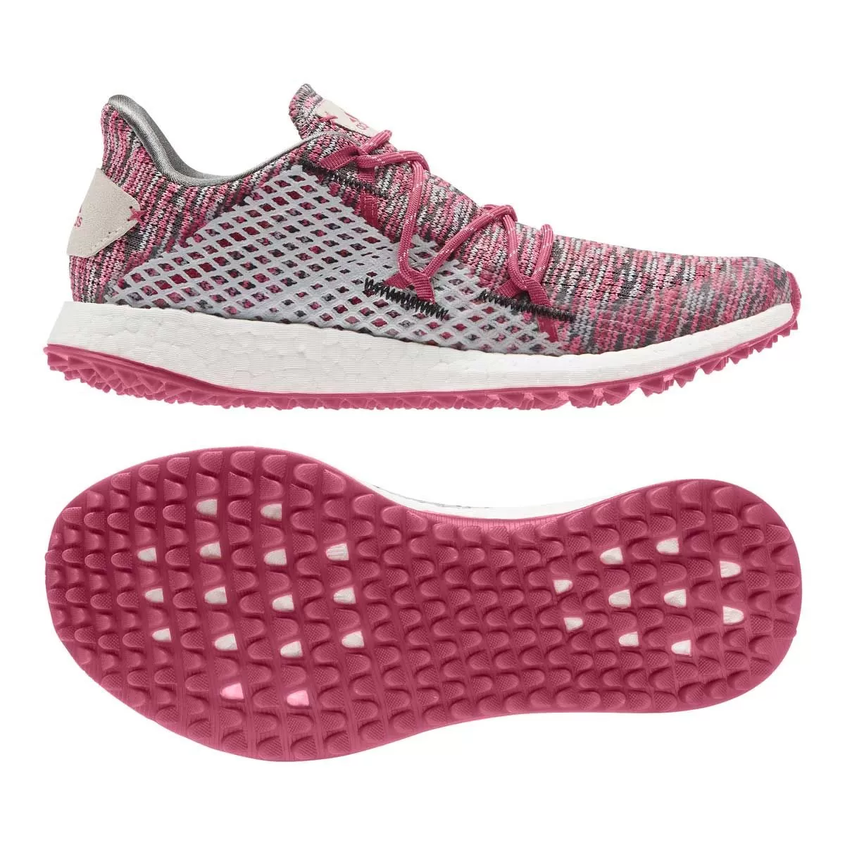 Adidas Women's Crossknit DPR Grey/Wild Pink Spikeless Golf Shoe 3 Adidas Women's Crossknit DPR Grey/Wild Pink Spikeless Golf Shoe