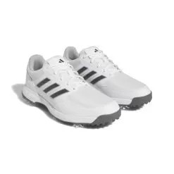 Adidas Mens 2023 Tech Response 3.0 Golf Shoe - White/Silver -Golf Shop gv6888 6 footwear photography front lateral top view white