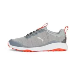 Puma Men's 2023 Fusion Pro Golf Shoe - Gray/Silver/Red Blast