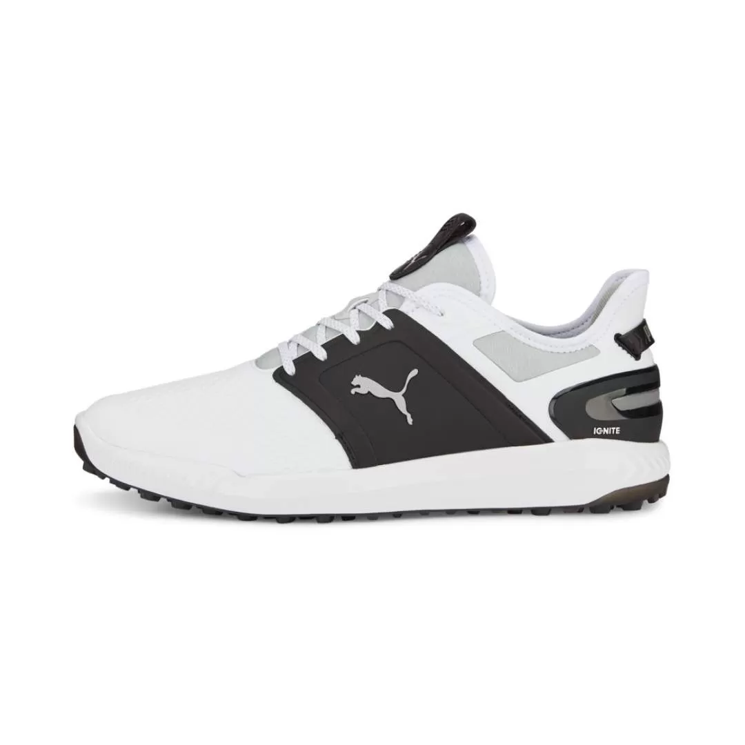 Puma Men's 2023 Ignite Elevate Golf Shoe - White/Black Silver 3 Puma Men's 2023 Ignite Elevate Golf Shoe - White/Black Silver