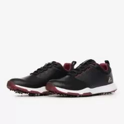 TravisMathew Men's The Ringer Spiked Golf Shoe - Black/ Ruby Wine -Golf Shop tra 4mr215 0brw the ringer 4