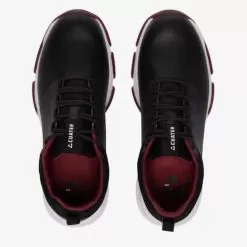 TravisMathew Men's The Ringer Spiked Golf Shoe - Black/ Ruby Wine -Golf Shop travismathew mens the ringer spiked golf shoe black ruby wine 138979 c 4