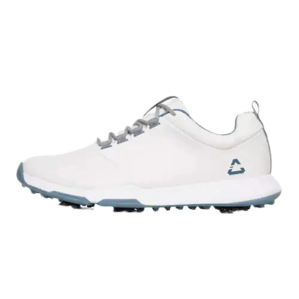 TravisMathew Men's The Ringer Spiked Golf Shoe - White/Sleet 3 TravisMathew Men's The Ringer Spiked Golf Shoe - White/Sleet
